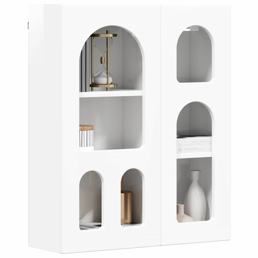 Vidaxl hangkast elst hoogglans wit 59 x 20 x 71,5 cm bewerkt hout