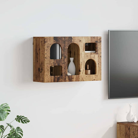 Vidaxl hangkast met plank elst oud hout 60 x 20 x 40 cm bewerkt hout