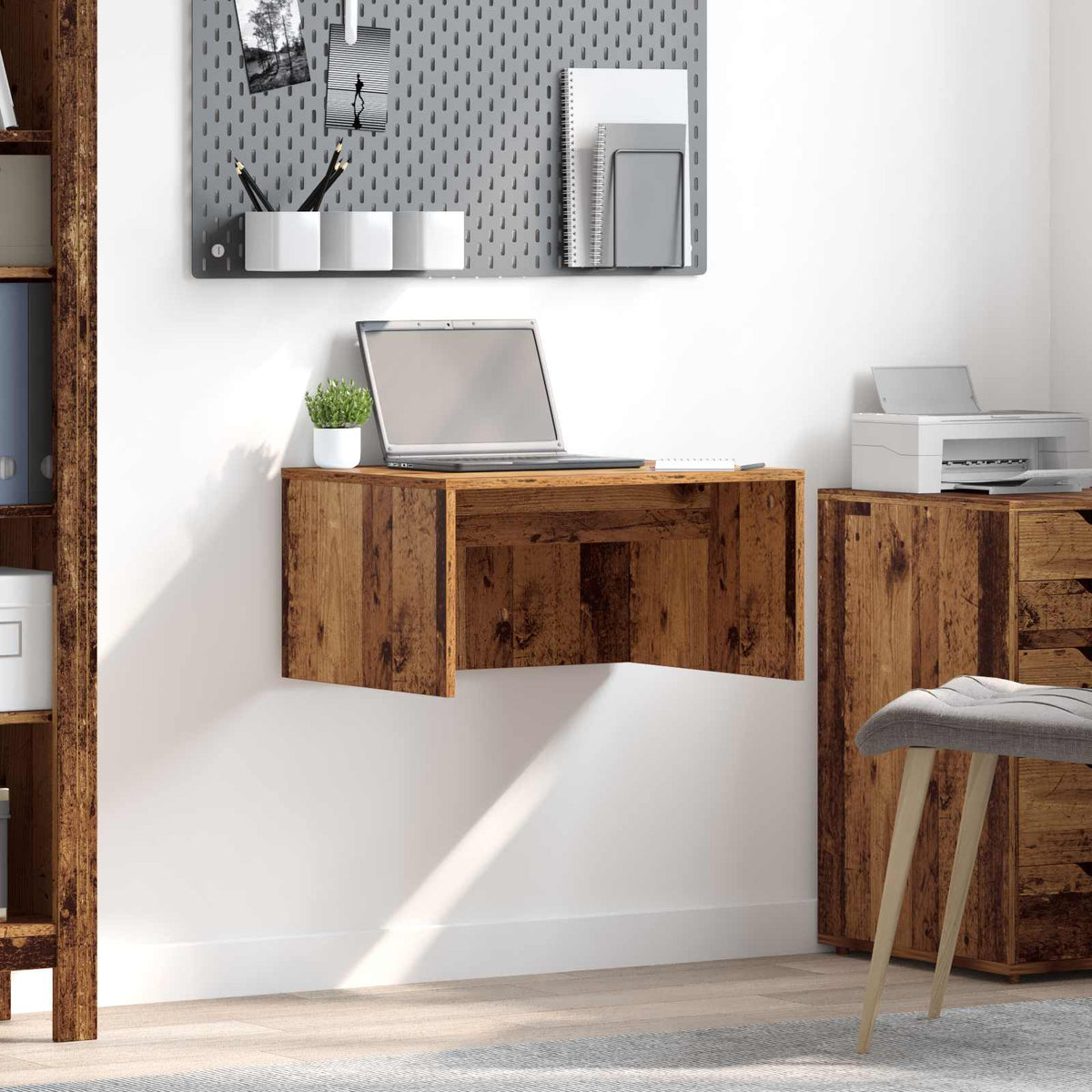 Vidaxl wandbureau oud hout bewerkt hout 60 x 45 x 30 cm