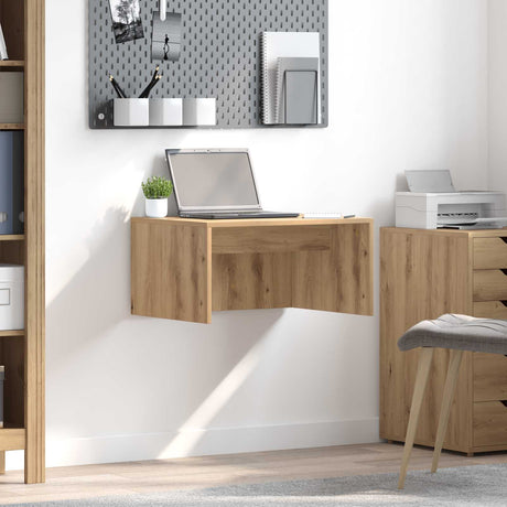 Vidaxl wandbureau artisan eiken bewerkt hout 60 x 45 x 30 cm