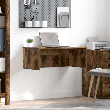 Vidaxl wandbureau gerookt eiken bewerkt hout 80 x 45 x 30 cm