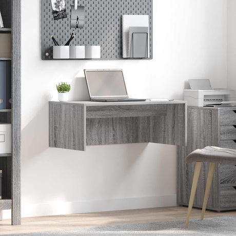 Vidaxl wandbureau grijs sonoma bewerkt hout 80 x 45 x 30 cm