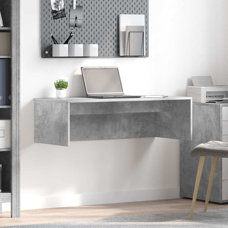 Vidaxl wandbureau beton grijs bewerkt hout 100 x 45 x 30 cm