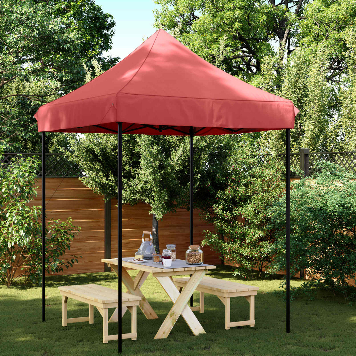 Vidaxl partytent 200 x 200 x 306 cm bordeauxrood oxford stof