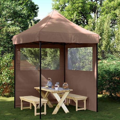 Vidaxl partytent 200 x 200 x 306 cm bruin oxford stof