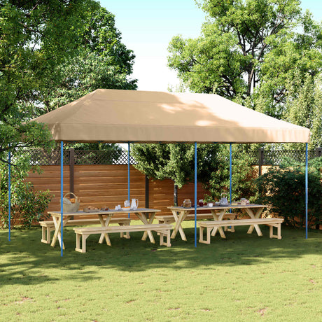 Vidaxl partytent 292 x 580 x 315 cm beige oxford stof