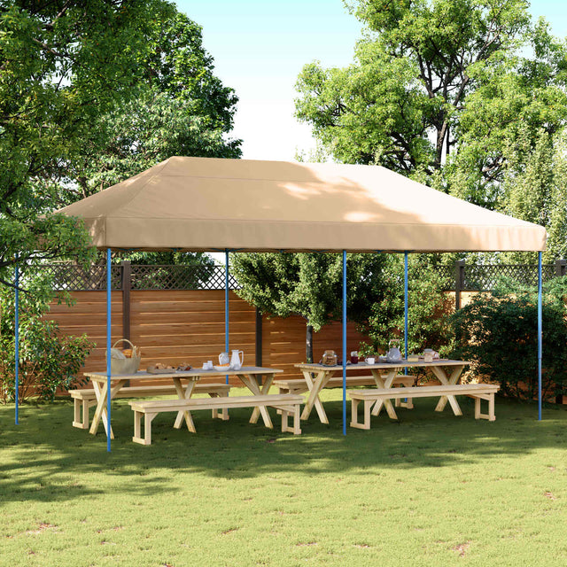 Vidaxl partytent 292 x 580 x 315 cm beige oxford stof