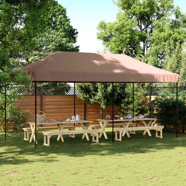 Vidaxl partytent 292 x 580 x 315 cm bruin oxford stof