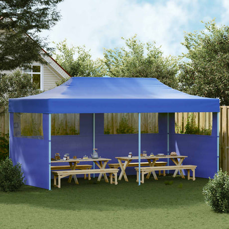 Vidaxl partytent 291 x 580 x 315 cm blauw oxford stof