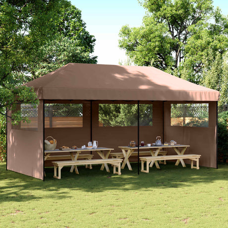 Vidaxl partytent 292 x 580 x 315 cm bruin oxford stof