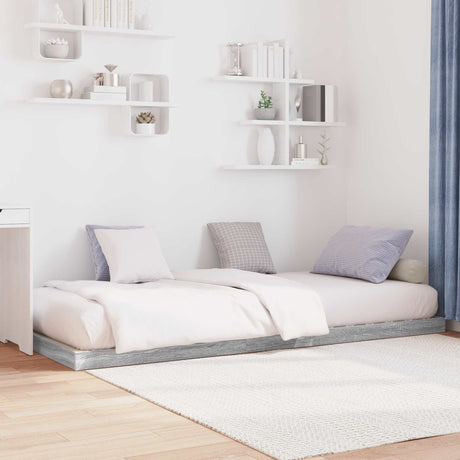 Vidaxl vloer bedframe grijs sonoma 90 x 190 cm bewerkt hout