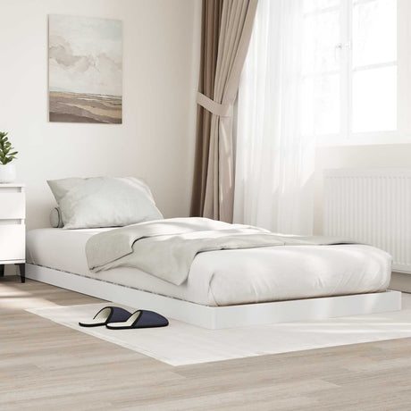 Vidaxl vloer bedframe wit 80 x 200 cm bewerkt hout