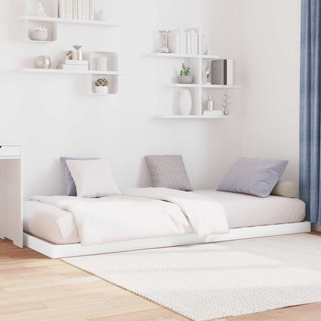 Vidaxl vloer bedframe wit 80 x 200 cm bewerkt hout