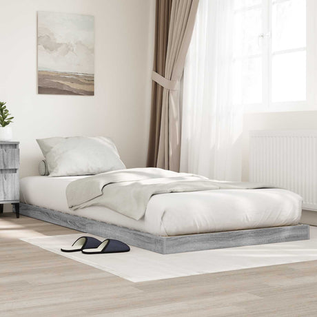 Vidaxl vloer bedframe grijs sonoma 80 x 200 cm bewerkt hout