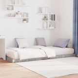 Vidaxl vloer bedframe beton grijs 100 x 200 cm bewerkt hout