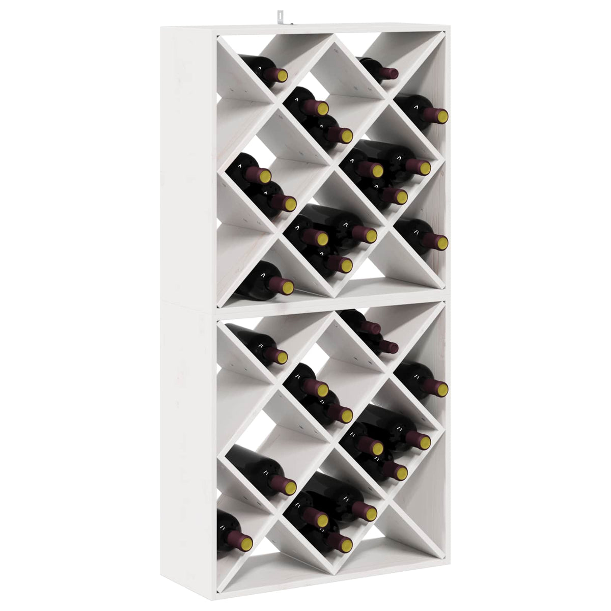 Vidaxl wijnrek 2 st wit 62 x 25 x 62 cm massief grenenhout
