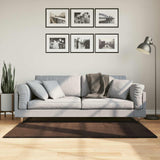 Vidaxl vloerkleed huarte bruin 80 x 150 cm 100% polyester plat