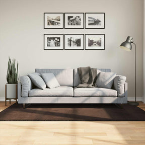 Vidaxl vloerkleed huarte bruin 120 x 170 cm 100% polyester plat