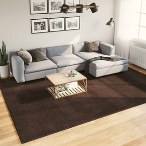 Vidaxl vloerkleed huarte bruin 240 x 340 cm 100% polyester plat