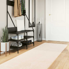 Vidaxl medium pile zachte en wasbare tapijt huarte beige 80 x 400 cm