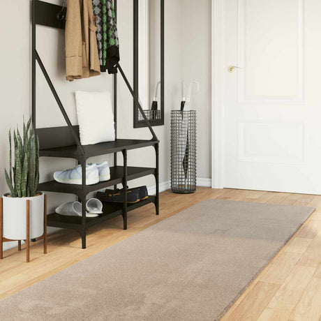Vidaxl medium pile zachte en wasbare tapijt huarte zand 1000 x 80 cm