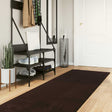 Vidaxl vloerkleed huarte bruin 80 x 750 cm 100% polyester plat