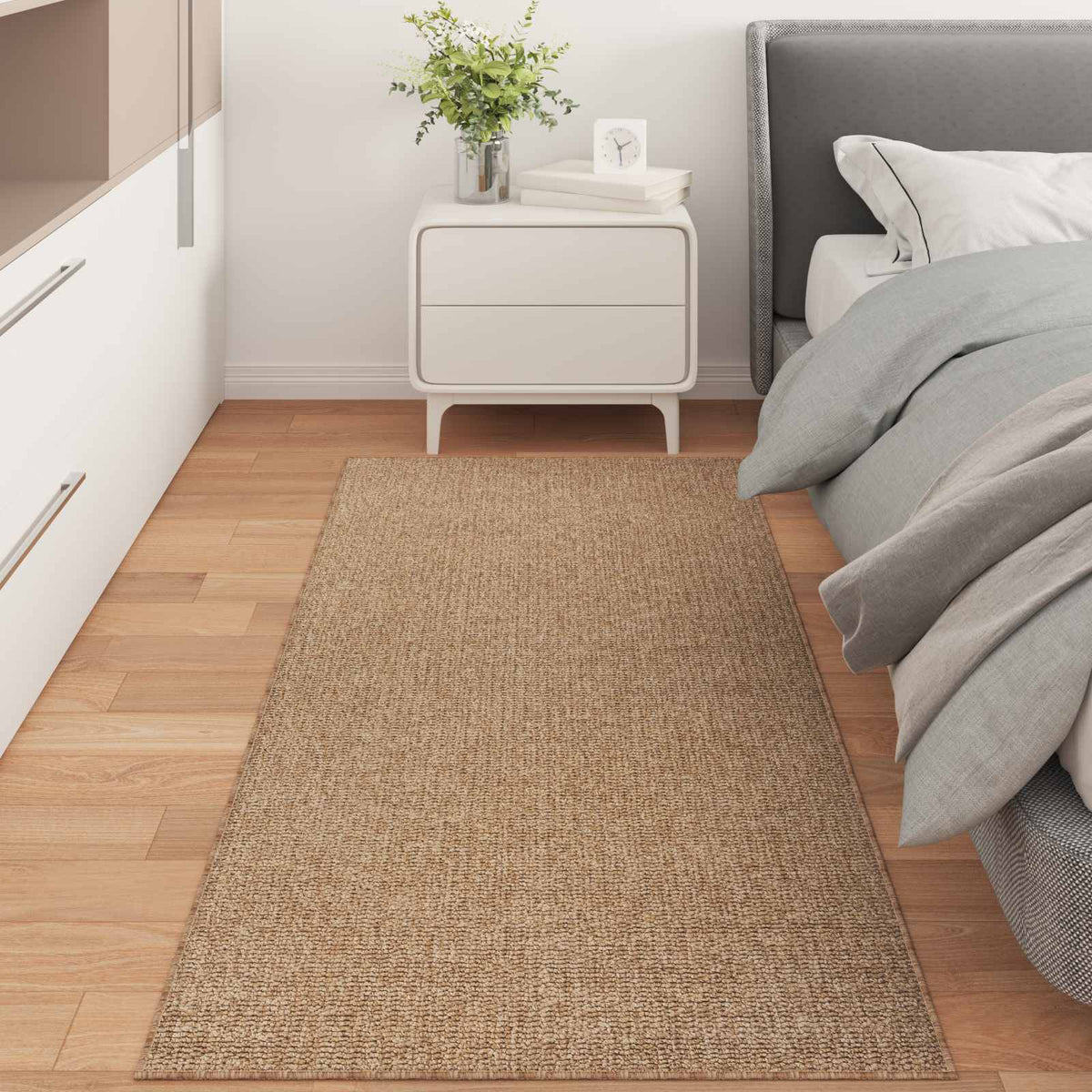 Vidaxl binnen- en buitentapijt agira naturel 200 x 80 cm polyester