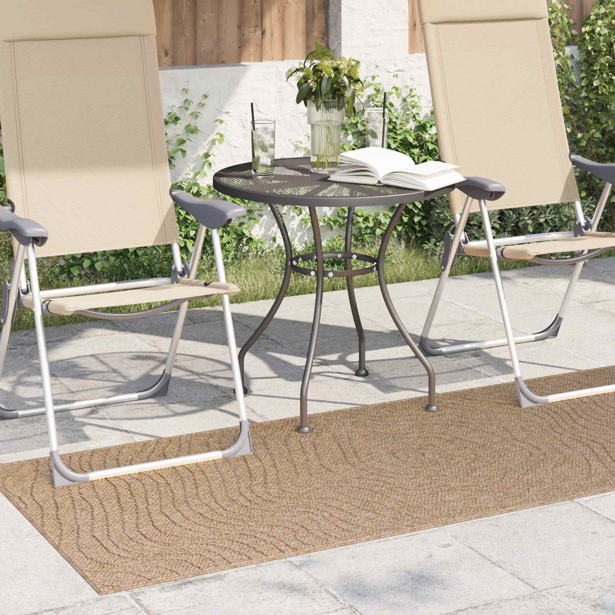 Vidaxl binnen- en buitentapijt agira naturel 150 x 80 cm polyester