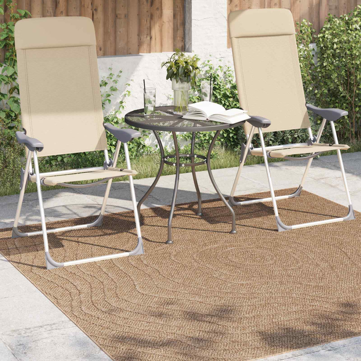 Vidaxl binnen- en buitentapijt agira naturel 200 x 200 cm polyester