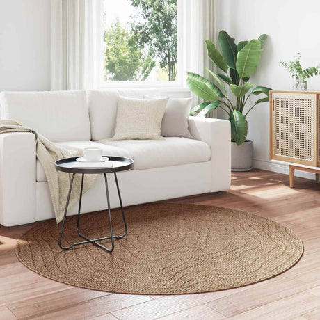 Vidaxl binnen- en buitentapijt agira naturel ø 120 cm polyester