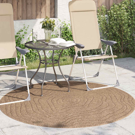 Vidaxl binnen- en buitentapijt agira naturel ø 200 cm polyester