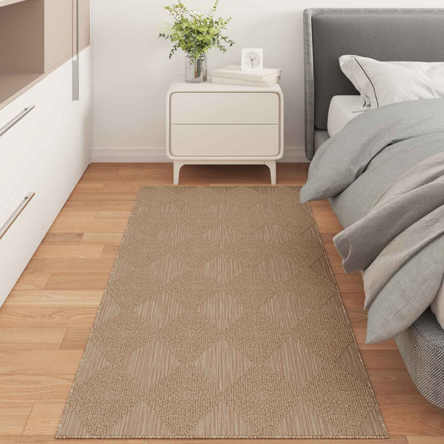 Vidaxl binnen- en buitentapijt agira naturel 150 x 80 cm polyester