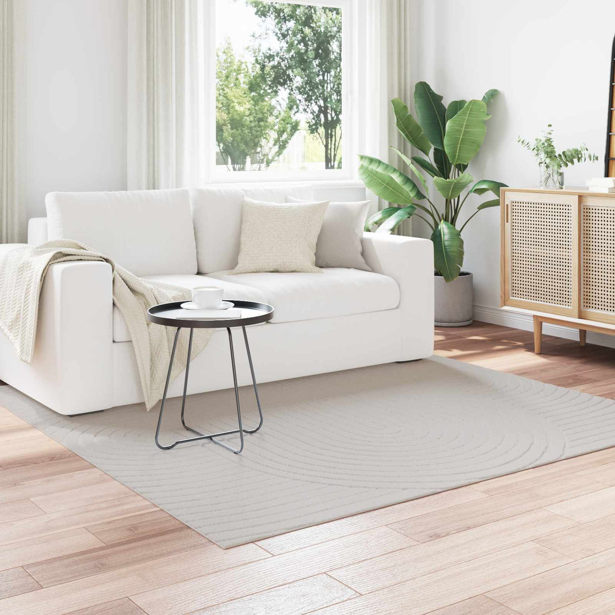Vidaxl binnen- en buitentapijt palmeras crème 200 x 200 cm polyester