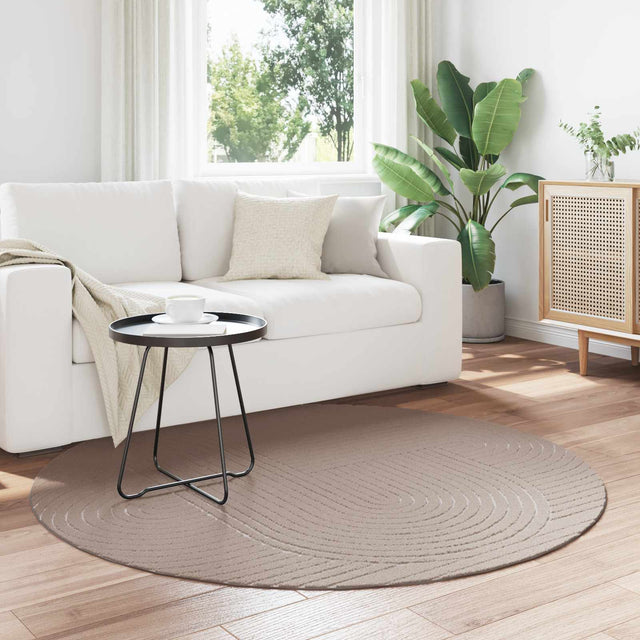Vidaxl binnen- en buitentapijt palmeras beige ø 120 cm polyester