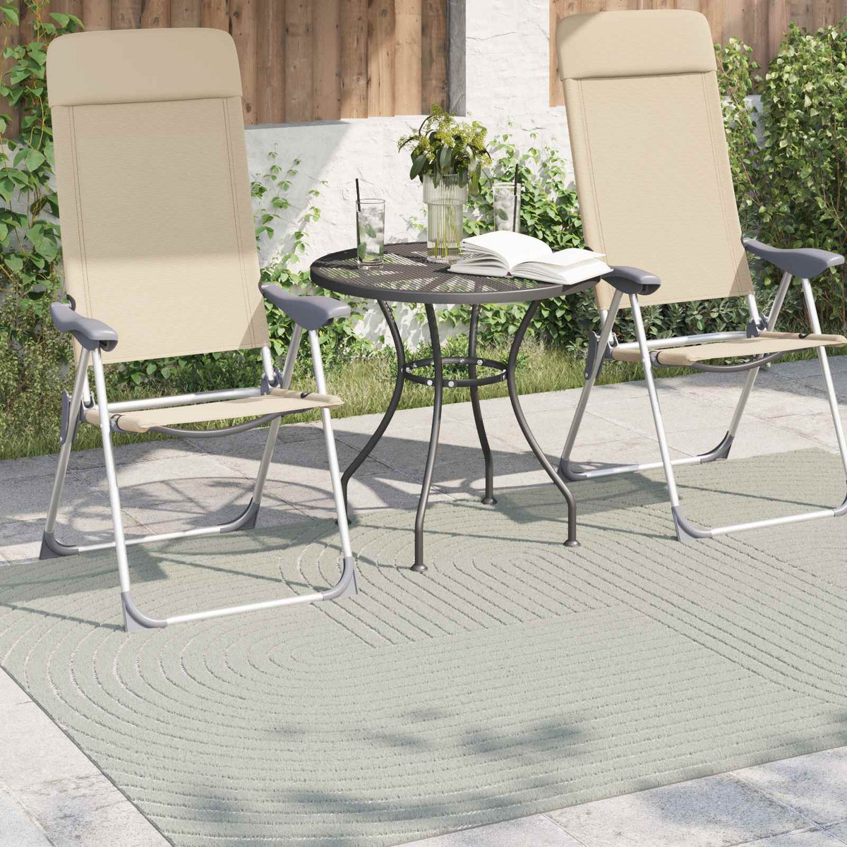 Vidaxl binnen- en buitentapijt palmeras groen 120 x 170 cm polyester