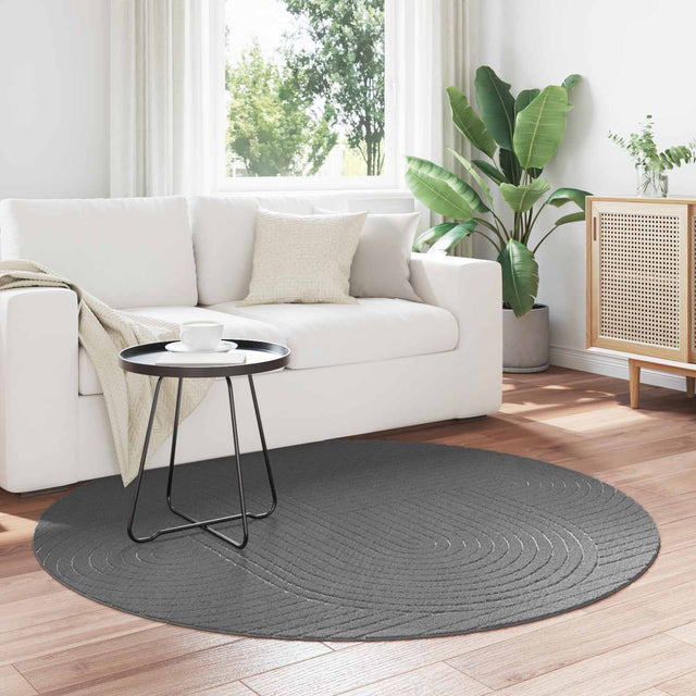Vidaxl binnen- en buitentapijt palmeras antraciet ø 120 cm polyester