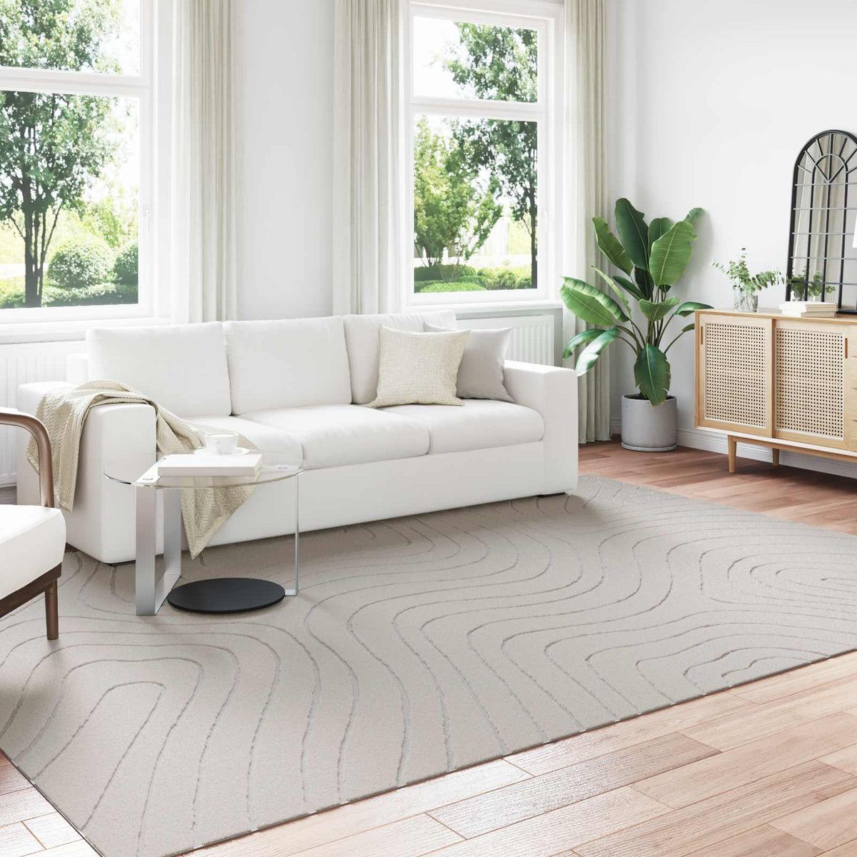 Vidaxl binnen- en buitentapijt palmeras crème 340 x 240 cm polyester