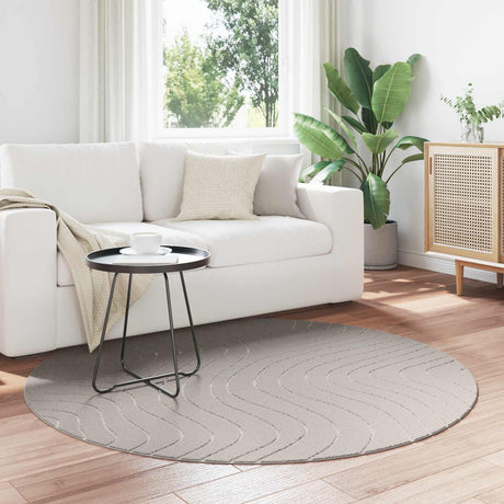 Vidaxl binnen- en buitentapijt palmeras crème ø 120 cm polyester