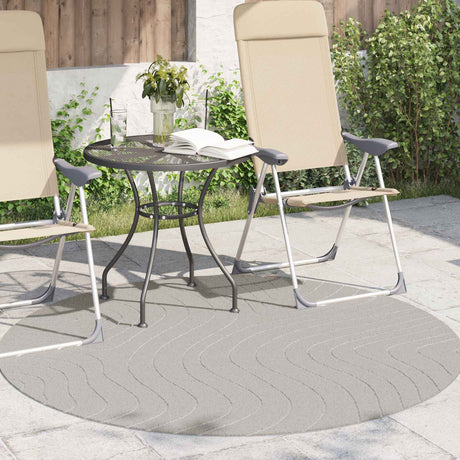 Vidaxl binnen- en buitentapijt palmeras crème ø 120 cm polyester