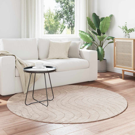 Vidaxl binnen- en buitentapijt palmeras beige ø 120 cm polyester