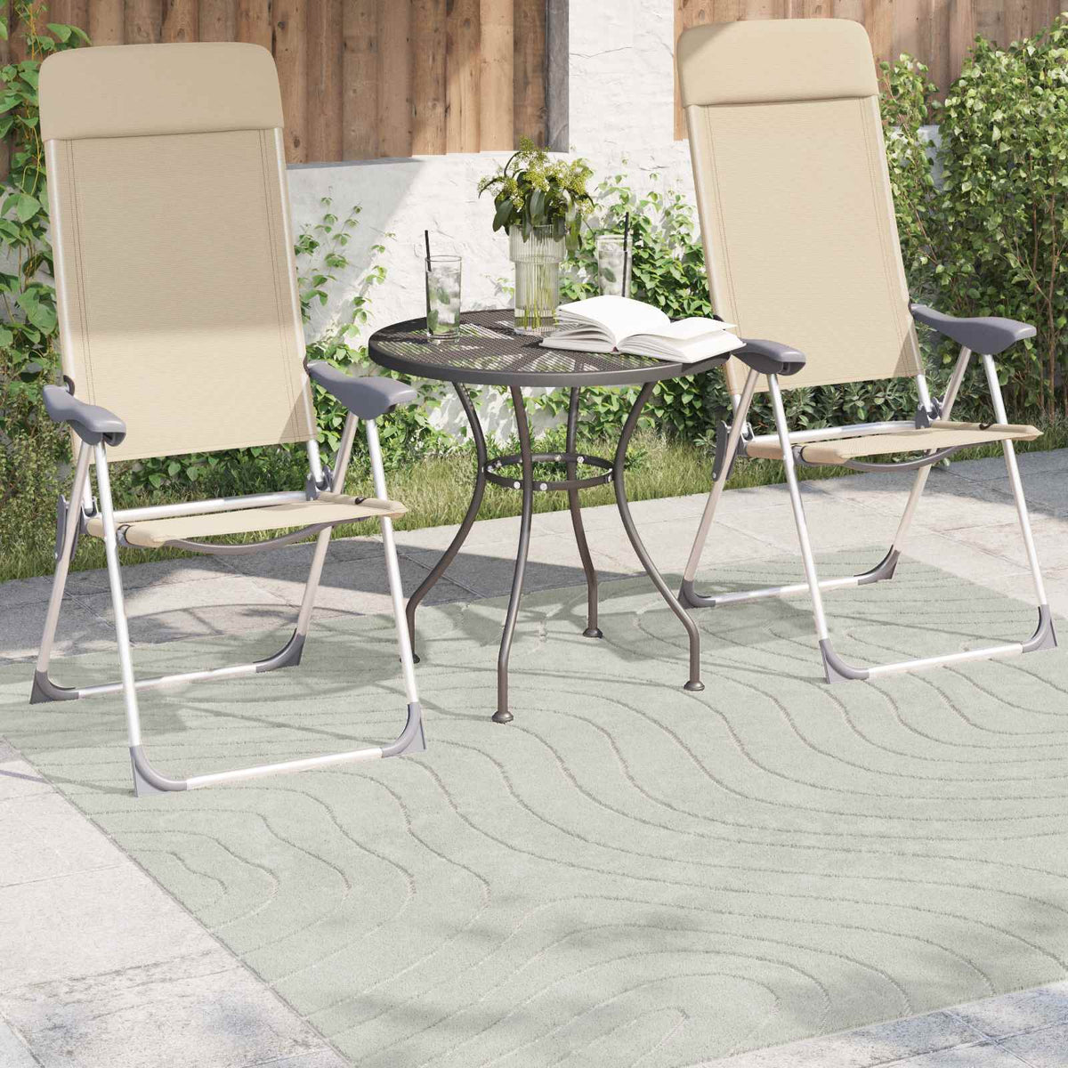 Vidaxl binnen- en buitentapijt palmeras groen 120 x 120 cm polyester