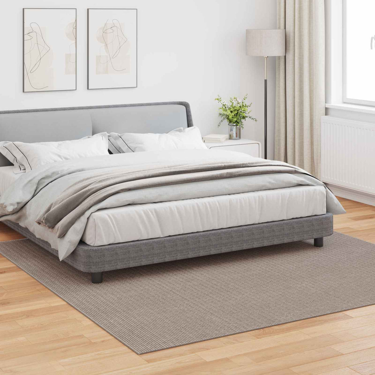 Vidaxl binnen kleed lugo taupe 240 x 240 cm polyester