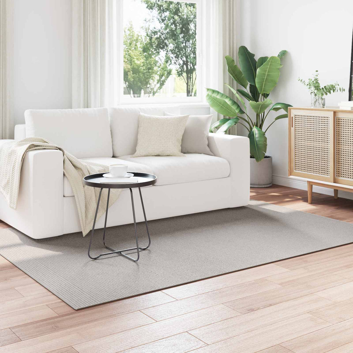 Vidaxl binnen kleed lugo crème en grijs 140 x 200 cm polyester