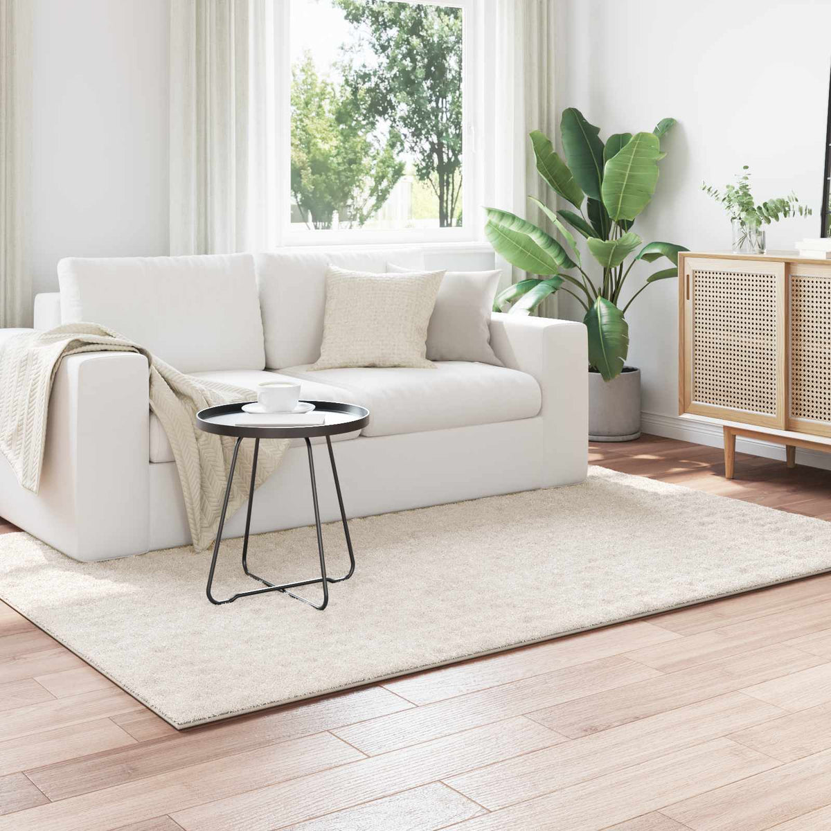 Vidaxl vloerkleden sirolo crèmekleurig 200 x 140 cm polyester