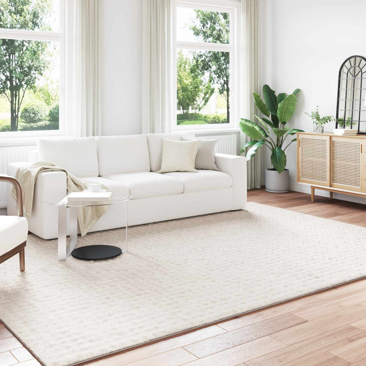 Vidaxl vloerkleden sirolo crèmekleurig 340 x 240 cm polyester