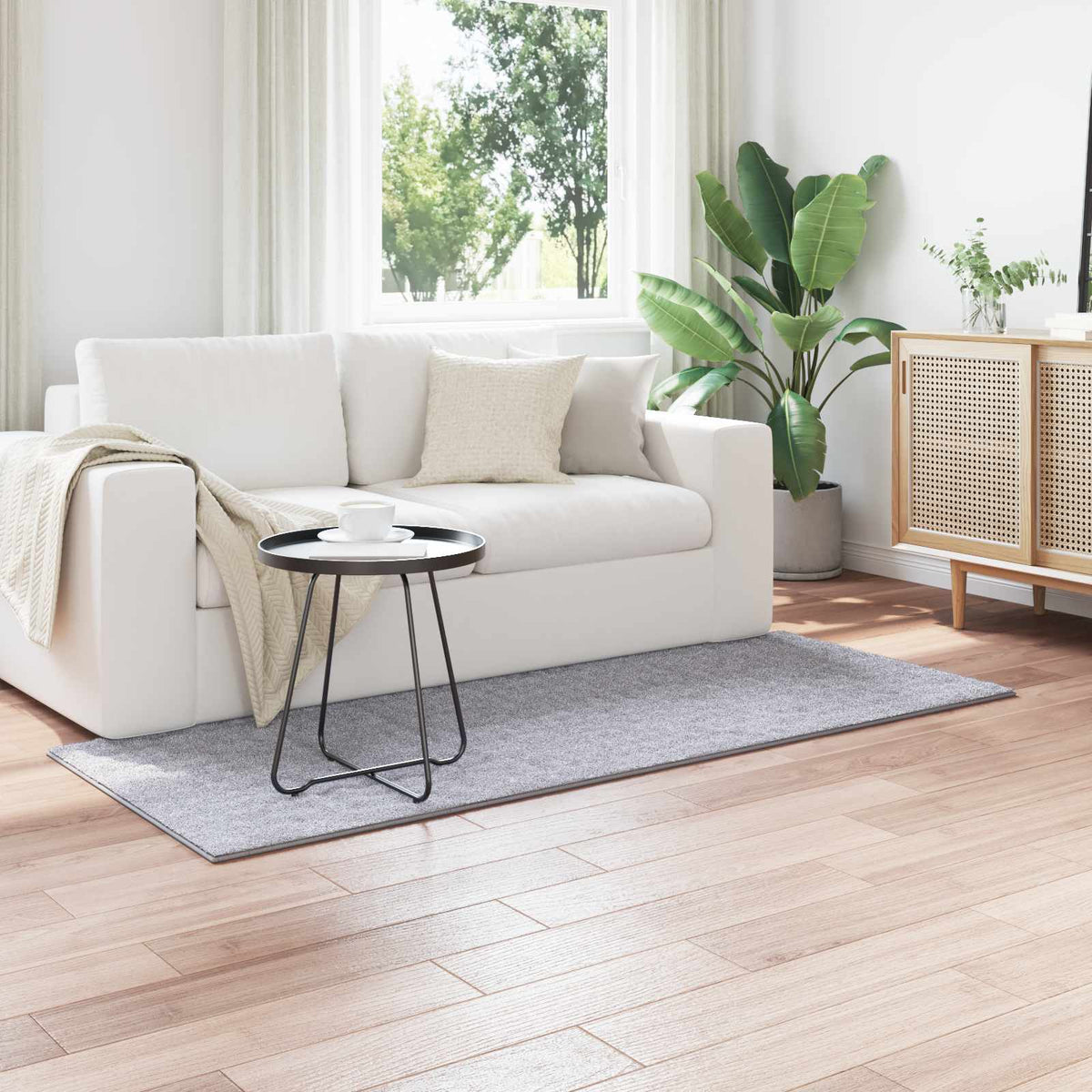 Vidaxl vloerkleden rechthoekig sirolo grijs 200 x 80 cm polyester
