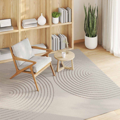 Vidaxl binnen kleed galati crèmekleurig 200 x 200 cm polyester