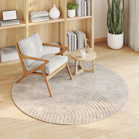 Vidaxl binnen kleed galati beige ø 200 cm polyester