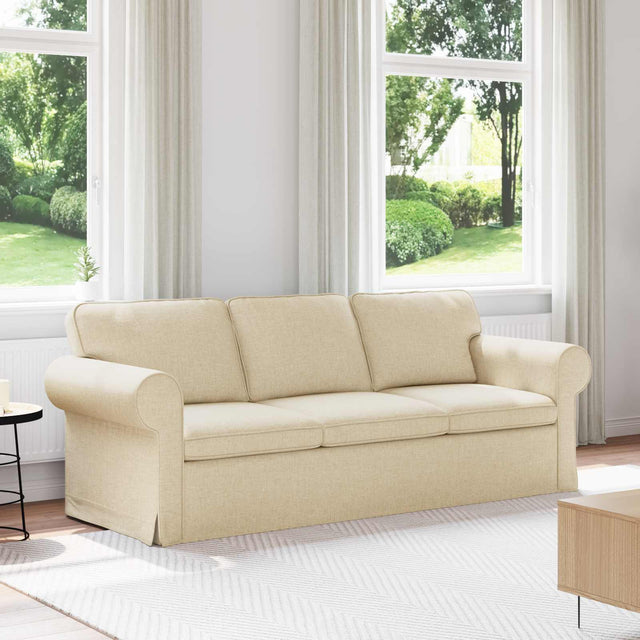 Vidaxl bank crème 215 x 82 x 80 cm stof