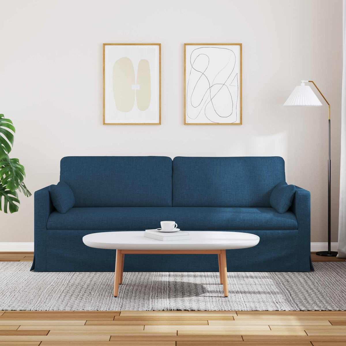 Vidaxl bank blauw 198 x 78 x 80 cm stof